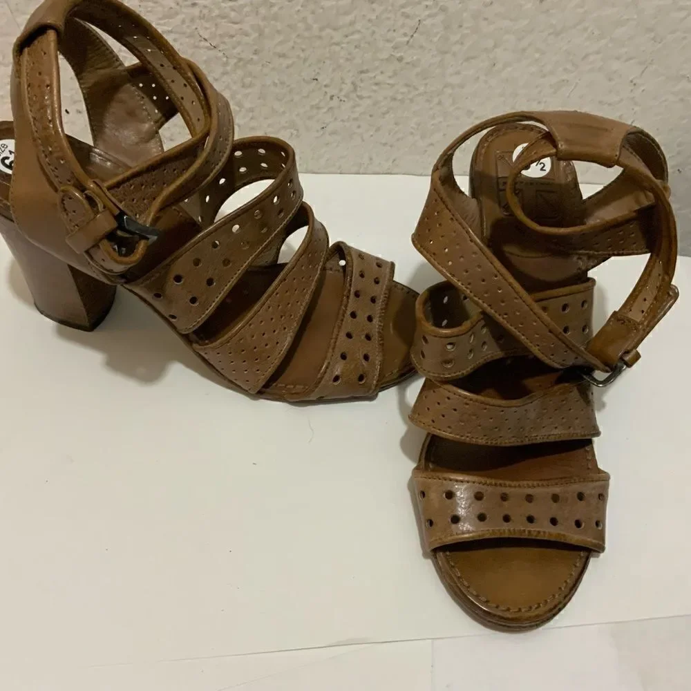 Pantanetti leather strappy ankle strap sandals shoes women's 6.5